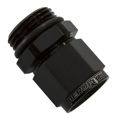 Aeroflow Male -6 ORB to Female -6AN Swivel Adapter (AF907-06BLK) AF907-06BLK