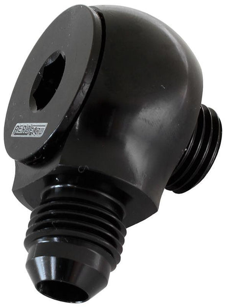 Aeroflow 90° Low Profile -8ORB to -6AN Male Adapter (AF909-06-08BLK) AF909-06-08BLK