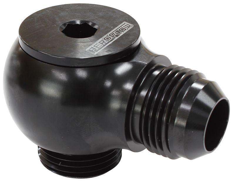 Aeroflow 90° Low Profile -12ORB to -12AN Male Adapter (AF909-12BLK)