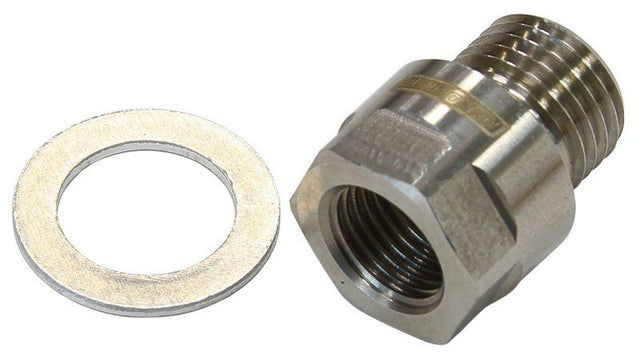 Aeroflow Metric Pipe Reducer M12 x 1.25 to 1/8" (AF912-M12-01SS) AF912-M12-01SS