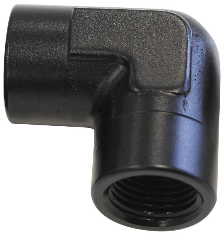 Aeroflow 90° NPT Female Adapter - 1/4" (AF913-04BLK) AF913-04BLK