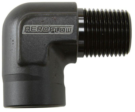 Aeroflow 90° NPT Female to Male NPT Fitting 3/8" (AF914-06BLK) AF914-06BLK