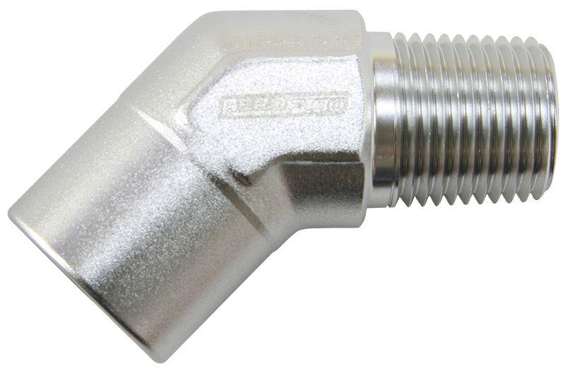 Aeroflow 45° NPT Female to Male NPT Fitting 1/4" (AF915-04S)