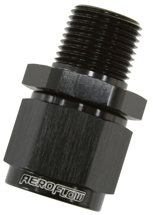 Aeroflow Male NPT to Female AN Straight Fitting 1/4" to -8AN (AF916-08-04BLK)
