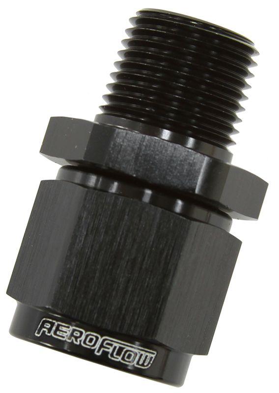 Aeroflow Male NPT to Female AN Straight Fitting 1/2" to -10AN (AF916-10-08BLK) AF916-10-08BLK