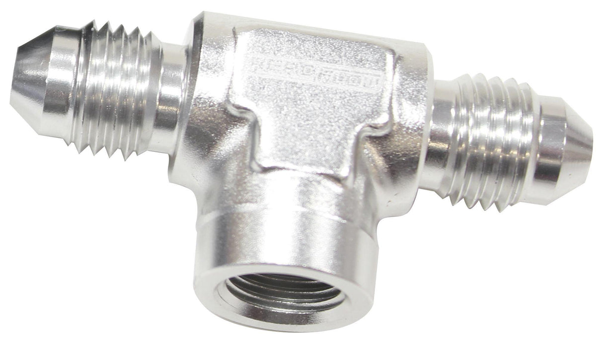 Aeroflow Male Tee with Female 1/8" -4AN (AF918-04-02S) AF918-04-02S