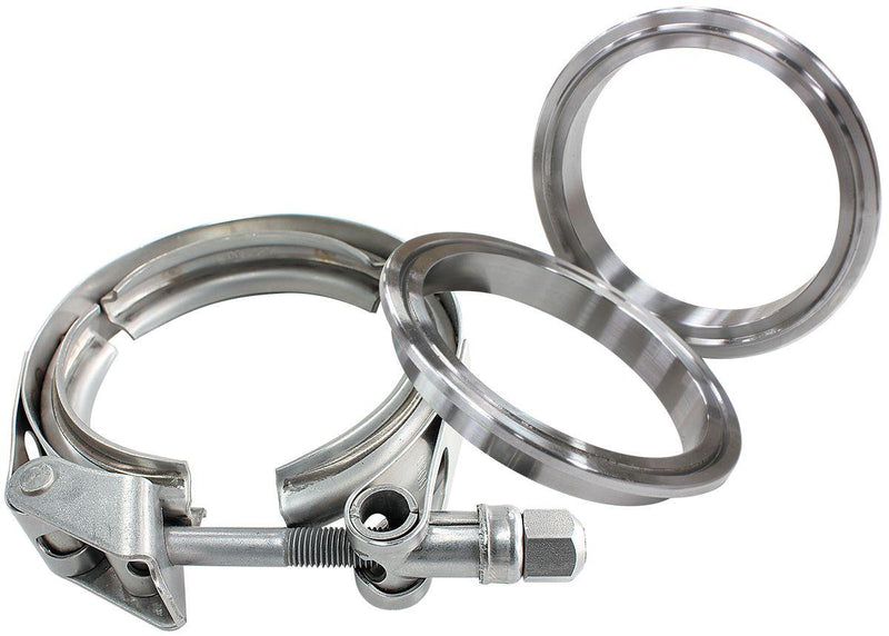 Aeroflow 4" (101.6mm) V-Band Clamp Kit with Stainless Steel Weld Flanges (AF92-4000SS) AF92-4000SS