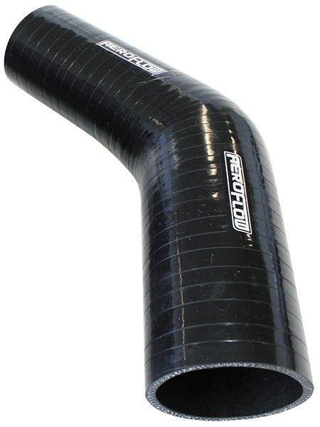 Aeroflow Gloss Black 45° Silicone Reducer / Expander Hose 2-3/4" (70mm) to 2" (51mm) I.D (AF9202-275-200) AF9202-275-200