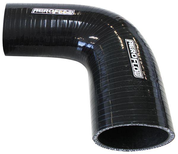 Aeroflow Gloss Black 90° Silicone Reducer / Expander Hose 1-1/2" (38mm) to 1-1/4" (32mm) I.D (AF9203-150-125) AF9203-150-125