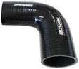 Aeroflow Gloss Black 90° Silicone Reducer / Expander Hose 1-3/4" (44mm) to 1-1/2" (38mm) I.D (AF9203-175-150) AF9203-175-150