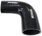 Aeroflow Gloss Black 90° Silicone Reducer / Expander Hose 3" (76mm) to 2-1/2" (63mm) I.D - Automotive - Fast Lane Spares