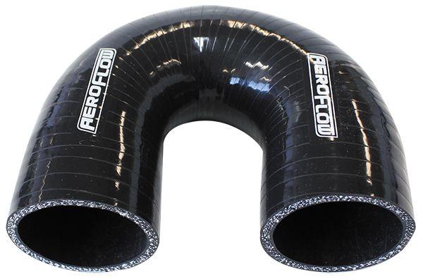 Aeroflow Gloss Black 180° Silicone Elbow Hose 1" (25mm) I.D (AF9206-100)