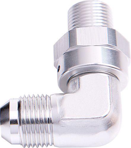 Aeroflow 90° NPT Swivel to Male AN Flare Adapter 1/2" to -8AN (AF922-08-08S) AF922-08-08S