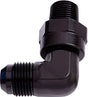 Aeroflow 90° NPT Swivel to Male AN Flare Adapter 3/8" to -10AN (AF922-10-06BLK) AF922-10-06BLK