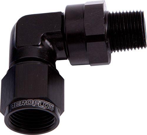 Aeroflow 90° Male NPT to Female AN Adapter 3/8" to -8AN (AF923-08-06BLK) AF923-08-06BLK