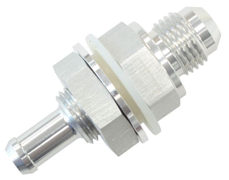 Aeroflow Fuel Cell Bulkhead Fitting -6AN to 3/8" Barb (AF927-06-06S) AF927-06-06S