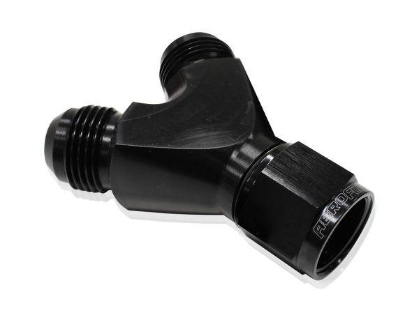 Aeroflow Billet Y-Block with Female Flare (AF931-08-06BLK) AF931-08-06BLK