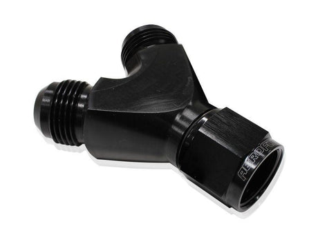 Aeroflow Billet Y-Block with Female Flare (AF931-10-08BLK) AF931-10-08BLK