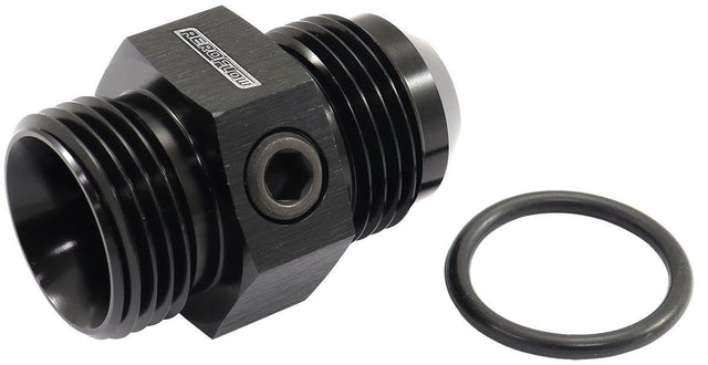 Aeroflow -12ORB to -12AN with Three 1/8" Ports on Hex (AF944-12BLK) AF944-12BLK