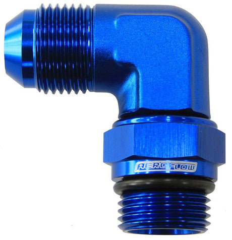 Aeroflow 90° ORB Swivel to Male Flare Adapter -8AN to -10AN (AF949-10-08) AF949-10-08