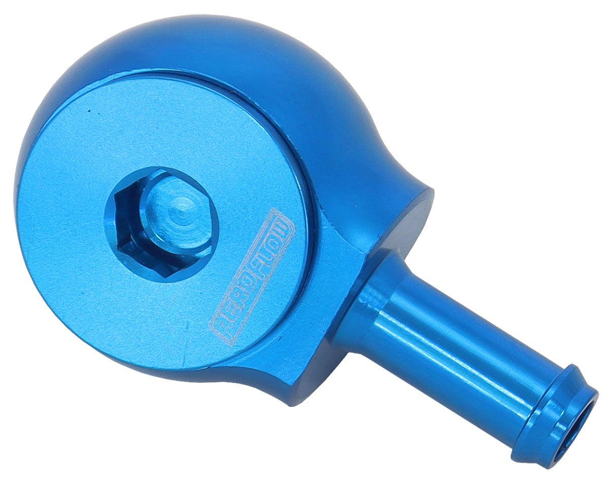 Aeroflow 90° Low Profile -6ORB to 5/16" Barb Blue Finish (AF959-05-06)
