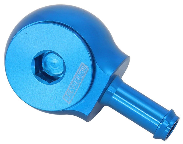 Aeroflow 90° Low Profile -6ORB to 5/16" Barb Blue Finish (AF959-05-06)