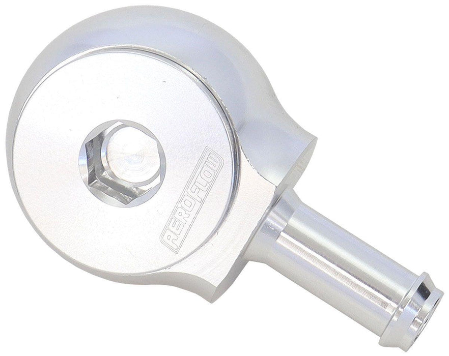 Aeroflow 90° Low Profile -6ORB to 5/16" Barb Silver Finish (AF959-05-06S)