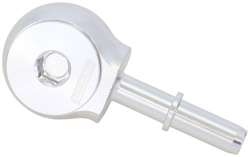 Aeroflow 90° Low Profile -8ORB to EFI Push On 3/8" Barb Silver Finish (AF969-06-08S) AF969-06-08S