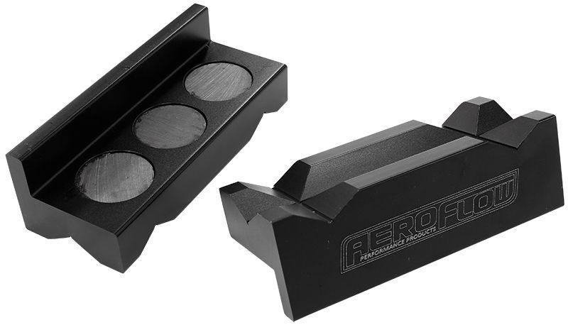 Aeroflow Billet Aluminium Magnetic Vice Jaws - Black (AF98-2001) AF98-2001