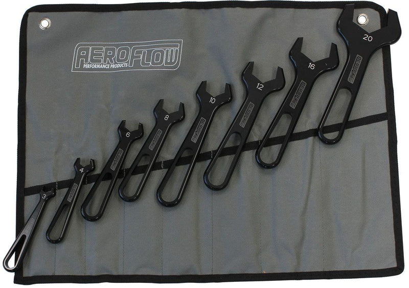 Aeroflow 8-Piece Aluminium Pro Wrench Set -3AN to -20AN (AF98-2255) AF98-2255