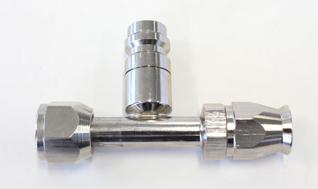 Aeroflow A/C Straight Fitting #6 with Charge Port (AFFCE-06B) AFFCE-06B