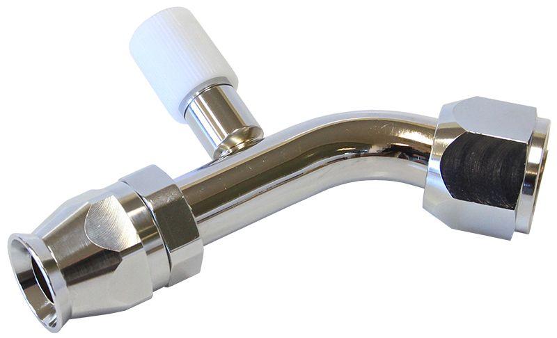 Aeroflow 45° with Charge Port A/C Fitting #8 (AFFCE-0845B) AFFCE-0845B