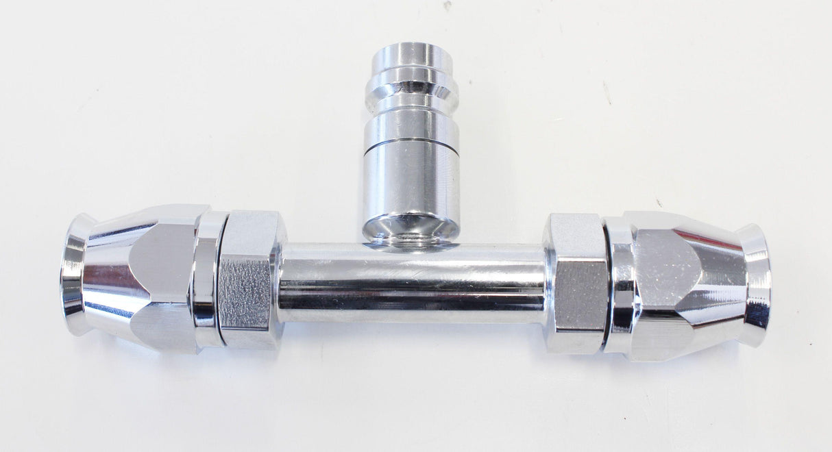 Aeroflow A/C Straight Inline #8 Fitting with Charge Port (AFFCEL-08B) AFFCEL-08B