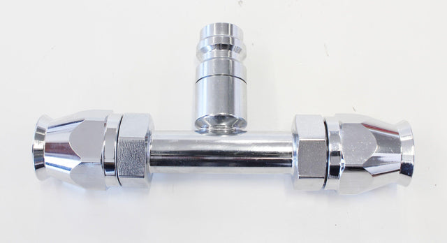 Aeroflow A/C Straight Inline #8 Fitting with Charge Port (AFFCEL-08B) AFFCEL-08B