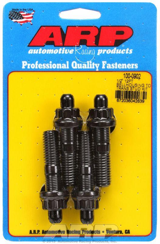 ARP Bellhousing Stud Kit, 12-Point Nut Black Oxide (AR100-0902) AR100-0902