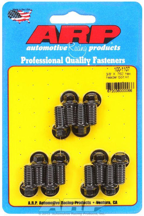 ARP Exhaust Header Bolt Kit, Hex Head Black Oxide (AR100-1107)