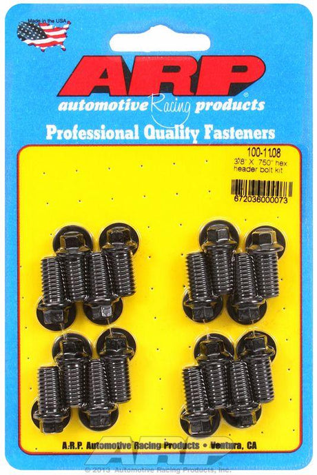 ARP Exhaust Header Bolt Kit, Hex Head Black Oxide (AR100-1108) AR100-1108