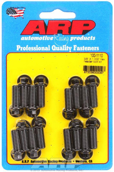 ARP Exhaust Header Bolt Kit, Hex Head Black Oxide (AR100-1110)