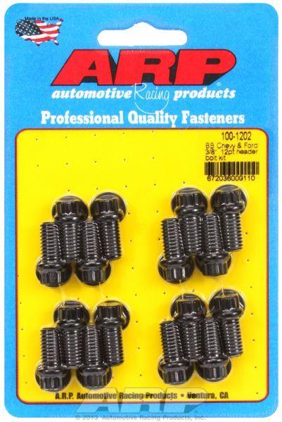 ARP Exhaust Header Bolt Kit, Hex Head Black Oxide (AR100-1202) AR100-1202