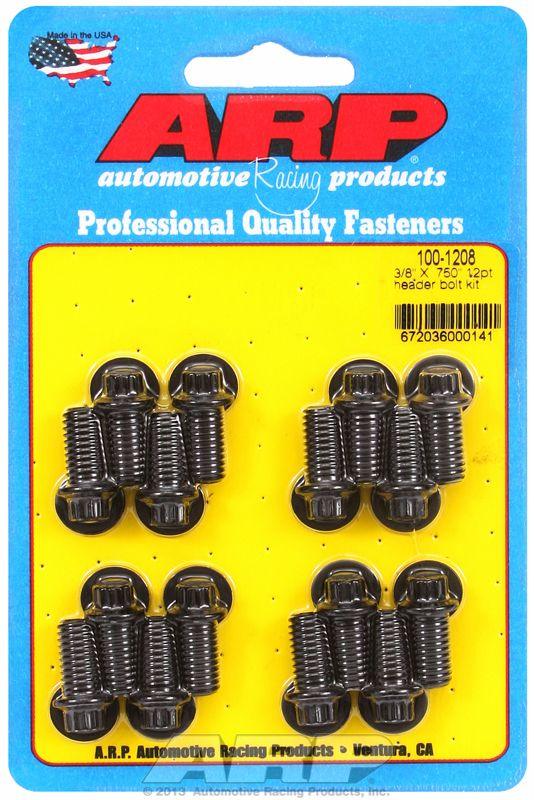 ARP Exhaust Header Bolt Kit, 12-Point Black Oxide (AR100-1208) AR100-1208
