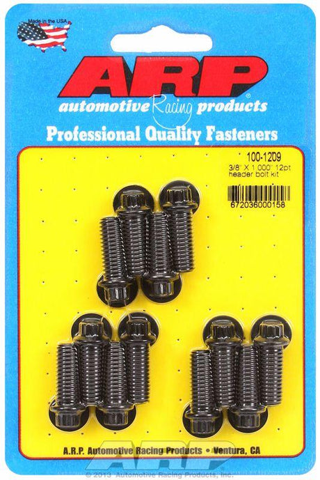 ARP Exhaust Header Bolt Kit, 12-Point Black Oxide (AR100-1209) AR100-1209