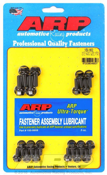 ARP Oil Pan Bolt Kit, Hex Head Black Oxide (AR105-1802)