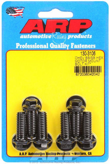 ARP Motor Mount Bolt Kit, Hex Head Black Oxide (AR130-3106)