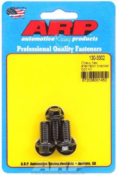 ARP Alternator Bracket Bolt Kit, Hex Head Black Oxide (AR130-3302) AR130-3302