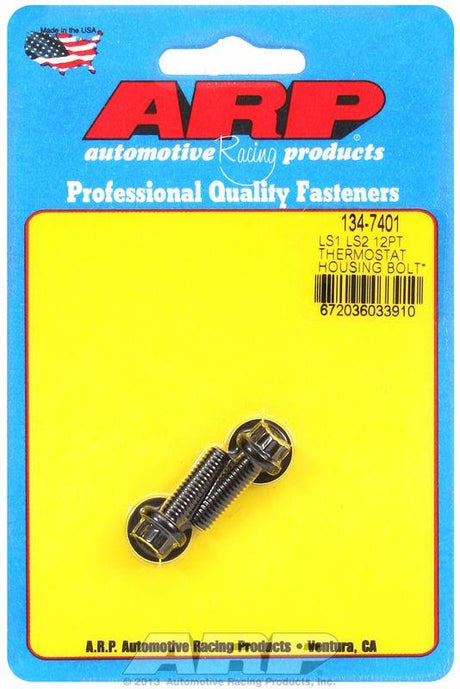 ARP Thermostat Housing Bolt Kit, 12-Point Head Black Oxide (AR134-7401) AR134-7401