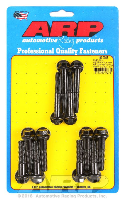 ARP Intake Manifold Bolt Kit Hex Head, Black Oxide (AR154-2006)