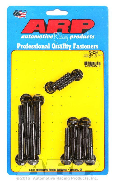 ARP Water Pump Bolt Kit, Hex Head Black Oxide (AR154-3206) AR154-3206