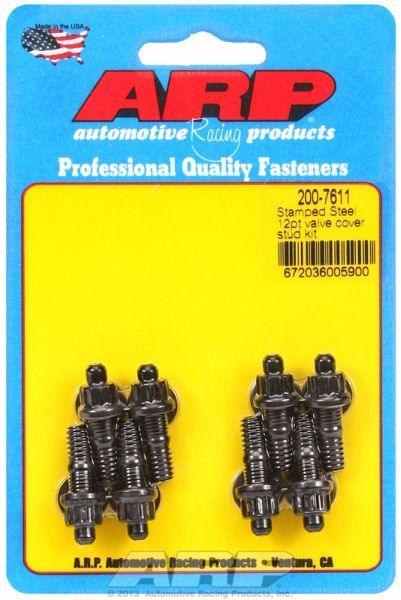 ARP Valve Cover Stud Kit, 12-Point Nut Black Oxide (AR200-7611) AR200-7611