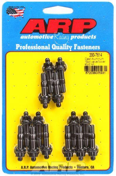 ARP Valve Cover Stud Kit, 12-Point Nut Black Oxide (AR200-7614) AR200-7614
