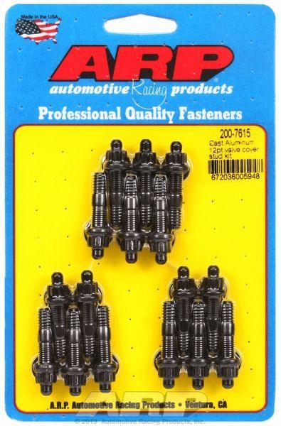 ARP Valve Cover Stud Kit, 12-Point Nut Black Oxide (AR200-7615) AR200-7615